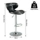 thumbnail image 5 of Juego de 2 Banco para Barra Alto Negro con Reposapié y Respaldo Giratorio Altura Ajustable HOMEMAKE FURNITURE Contemporáneo, 5 of 7