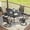 Black-Taupe, variant on Vicllax 5-Piece Outdoor Patio Dining Set Metal Swivel Chairs & Round Steel Table with Umbrella Hole