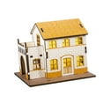 thumbnail image 4 of Casa en miniatura iluminada, colección de artesanías de madera, adorno, modelo de cabaña navideña 98 cm x 75 cm x 93 cm, 4 of 9