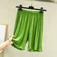 thumbnail image 2 of Women's Modal Lounge Shorts High Waisted Solid Color Knee Length Soft Sleep Shorts Comfy Loungewear Pajama Shorts for Women M-3XL Green, 2 of 6
