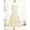 thumbnail image 7 of Aislor Kids Sleeveless Princess Lace Wedding Bridesmaid Rhinestone Chiffon Flower Girls Dress Elegant Gown Beige 16, 7 of 7