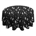 thumbnail image 4 of Black White Halloween Hand Tarot Bat Pattern Round Tablecloth 60"x60",Wrinkle Wipeable Table Cloth for Kitchen Dining Room Picnic Patio Party, 4 of 6