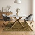 thumbnail image 3 of ODIKA 5'x7' Washable Area Rug Non-Slip, Chair-Friendly Tone Vintage Abstract Distressed Boho Scrollwork Terracotta Border for Dining Room, Under Table, Home Office, 3 of 7
