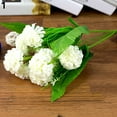 thumbnail image 2 of Yesbay 1 Bunch 9 Head Artificial Hydrangea Silk Flower Bouquet Wedding Party Decor,Artificial Flower-White, 2 of 7