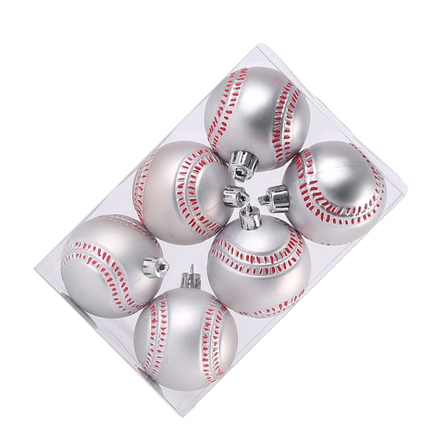 Naiovety 6x bolas decorativas navideñas de fútbol duraderas y reutilizables para una larga duración, exquisita y elegante Kits de decoración para fiestas Béisbol de 6CM + 6 uds.