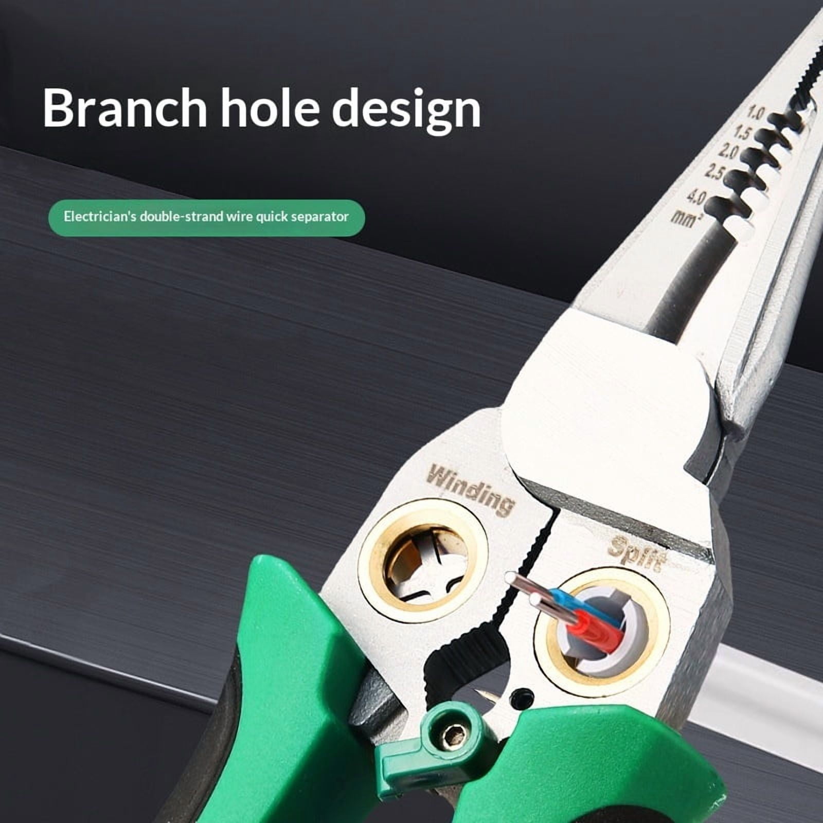8 in 1 Wire Stripper with Voltage Tester, Upgrade Wire Strippers , Multi-function Electric Wire Stripping Tool for Cutting and Pulling Pliers, Electrician Repair Tool (Green)
