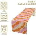 thumbnail image 3 of shiyou-Groovy Rainbow Table Runner Hippie Abstract Rainbow 70s Colorful Geometry Retro Printed Dinner Runner for Living Room Kitchen Decoration 13x36in, 3 of 4