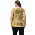thumbnail image 3 of Womens Plus Size Sleeveless Sequin Tops Sparkle Shine Tank Top, 3 of 7