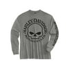 Big Boys' Tee, Long Sleeve Willie G Skull Shirt, Gray 1590509