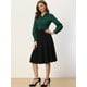 thumbnail image 2 of Blusa de trabajo Allegra K con cuello vintage y manga larga para mujer Verde Oscuro XL, 2 of 5