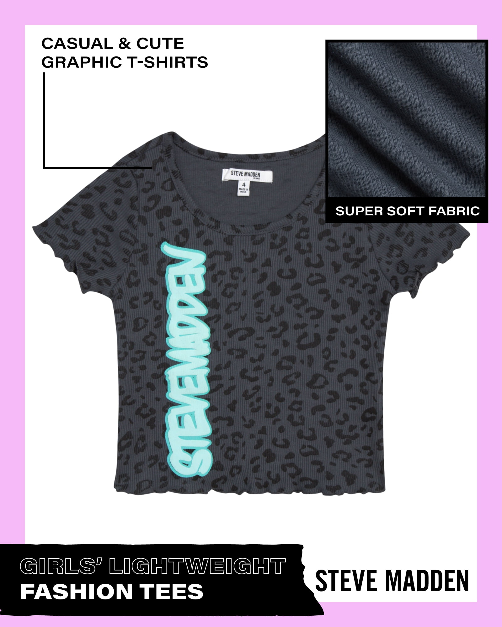 Girls' Shirt - Casual Short Sleeve Fashion Logo T-Shirt for Girls - Kids' Graphic Tee - Youth Top (4-16)