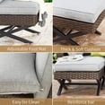 GQUPTBI Wicker Patio Ottoman Outdoor Footstools Rattan XLeg All Weather Footrest Seat with