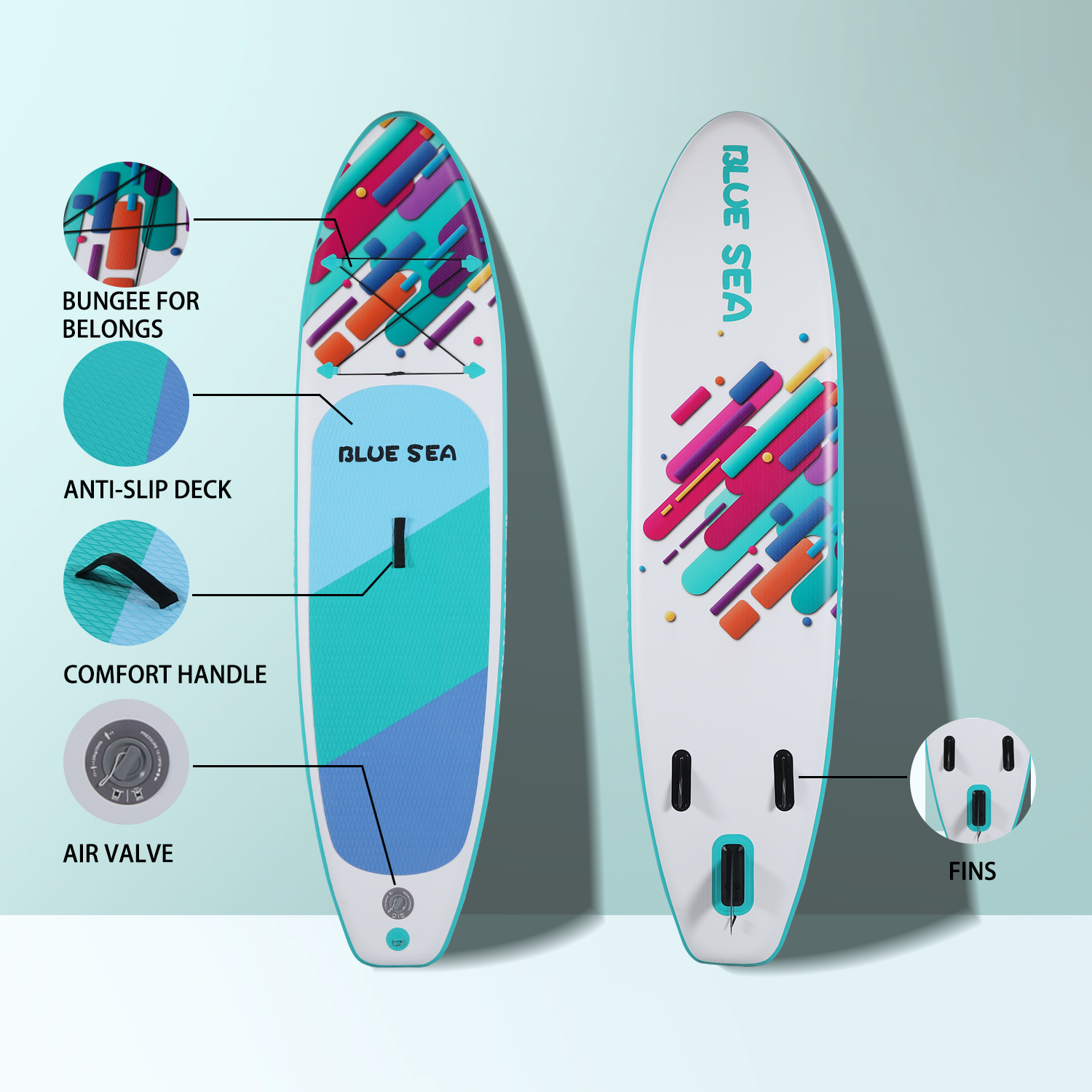 XKZJPG Inflatable Paddle Board with Premium SUP Board Accessories Non-Slip Comfort Deck for Youth & Adults