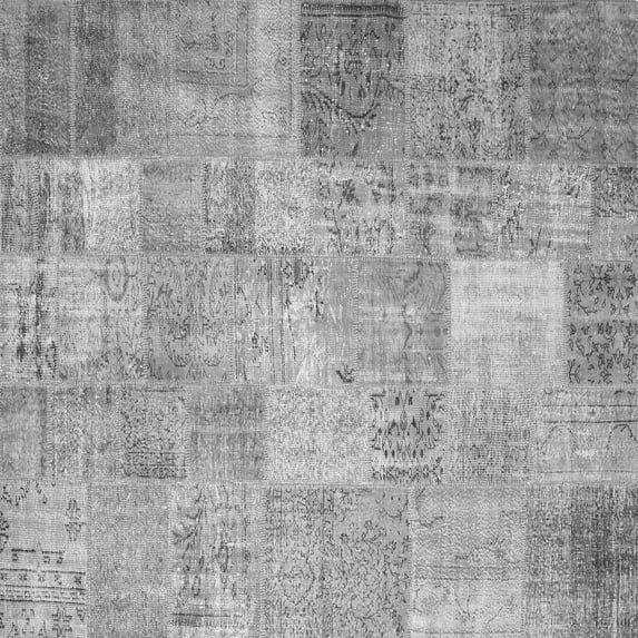 Ahgly Company Indoor Square Patchwork Gray Transitional Area Rugs, 3' Square