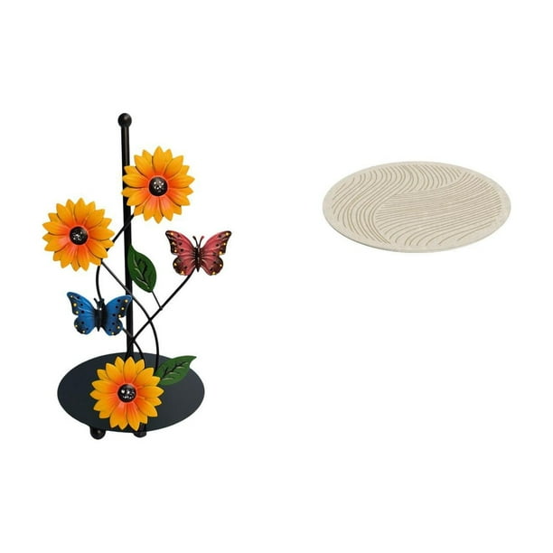 Soporte de papel higiénico,Porta toallas de papel de encimera,Portarrollos de cocina de pie para toallas de papel,Alfombra de área,Alfombra redonda decorativa de 60 cm para entrada de interior