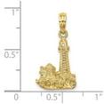 thumbnail image 3 of Auriga 14k Yellow Gold 2-D Lighthouse W/ Waves and Buildings Charm (Length - 23mm, Width - 13.35mm), 3 of 6