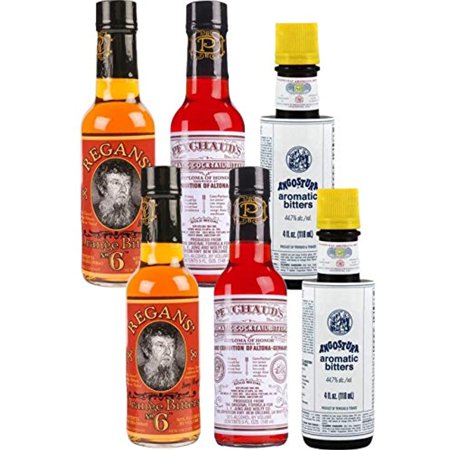 Bitters "Triple Play" Variety 3-Pack: Angostura, Peychauds and Regans - SET OF 2