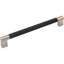 Stone Harbor Hardware Urban Cabinet Pull, 160 Millimeters, Matte Black with Satin Nickel Ends