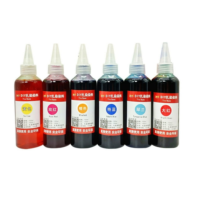 6 Bottles Kit Muti-Color Dyes Permanent Paint For DIY Arts ClotheS Fabric 620ml