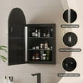 thumbnail image 5 of Recessed Medicine Cabinet for Bathroom,Black Arched Medicine Cabinet with Mirror,Bathroom Mirror with Storage,Surface Mount Wall Cabinet 14x18, 5 of 15