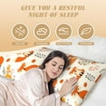 thumbnail image 3 of Naloa Flower Fox Super Soft 20x60 Body Pillow Case,Long Side Hidden Zipper（PILLOWS ARE NOT INCLUDED）, 3 of 6