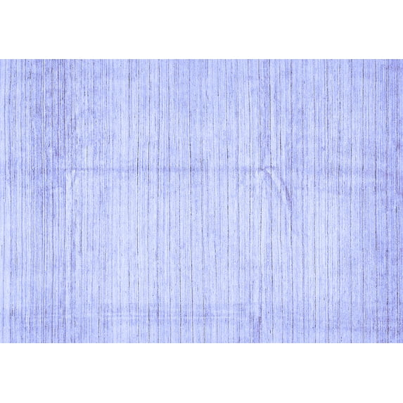 Ahgly Company Machine Washable Indoor Rectangle Solid Blue Modern Area Rugs, 2' x 4'