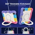 thumbnail image 4 of Military Grade Hybrid Armor Case with 360 Degree Rotation Kickstand for iPad Mini 6 (6th Generation) - Purple / Blue / Yellow / Pink, 4 of 11