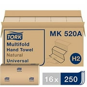 tork universal mk520a multifold paper hand towel, 1-ply, 9.125" width x 9.5" length, natural, green seal certified (case of 16 packs, 250 per pack, 4,000 towels)