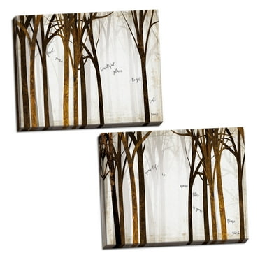 Gango Home Decor Contemporary Beautiful Place & This is Your Time by Marla Rae (Ready to Hang); Two 18x12in Hand-Stretched Canvases