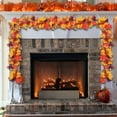 thumbnail image 5 of JVBTVB 69 Inch Artificial Maple Leaf Fall Garland for Thanksgiving Halloween Decor - Flexible Vine with Pumpkins and Sunflowers, Indoor Outdoor Holiday Hanging Decoration, 5 of 6