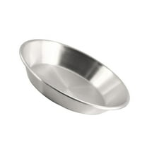 SHOWERORO 1Pack Round Dinner Plates Silver 18x7.1x1.2in Stainless Steel For Camping