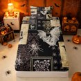 thumbnail image 4 of Erosebridal Gothic Patchwork Twin Sheets, Raven Skull Bedding, Dark Brown Tan, Black Reversible, 3 Pieces, 1 Flat Sheet, 1 Fitted Sheet and 1 Pillowcase, 4 of 6