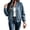 255#Blue, variant on Bomber Jacket for Women Zip Up Leopard Print Sleeve Colorblock Loose Baseball Coat Trendy Fall Outerwear