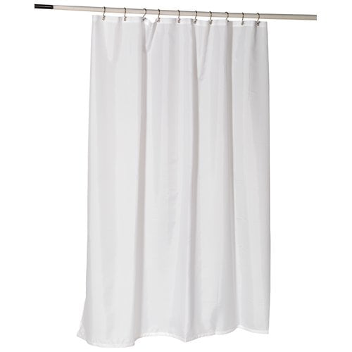 Nylon Fabric Shower Curtain Liner w/ Reinforced Header and Metal