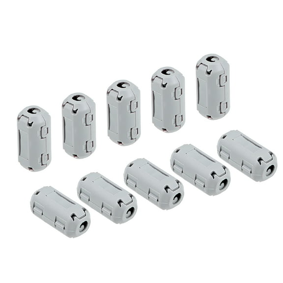 Unique Bargains 5mm Ferrite Cores Ring Clip-On RFI EMI Noise Suppression Filter Cable Clip Gray 10pcs