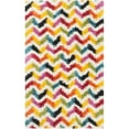 thumbnail image 3 of SAFAVIEH Aletha Colorful Chevron Kids Shag Area Rug, Ivory/Multi, 3' x 5', 3 of 10