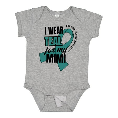 

Inktastic I Wear Teal for My Mimi Ovarian Cancer Awareness Gift Baby Boy or Baby Girl Bodysuit