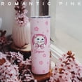 thumbnail image 2 of Cute Cat Tumbler with Lid and Straw - Cherry Blossom Sakura Cat Cup - Pink kawaii Cat Skinny Tumbler, Water Bottle, Coffee Mug - Metal Thermal Insulated Tumblers 20 Oz - Cat Gifts for Cat Lovers, 2 of 6