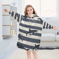 thumbnail image 5 of FORMRS Wearable Blanket Hoodie with Sleeves for Kids Cozy Flannel Sweatshirt, Dark Sharks, 5 of 7