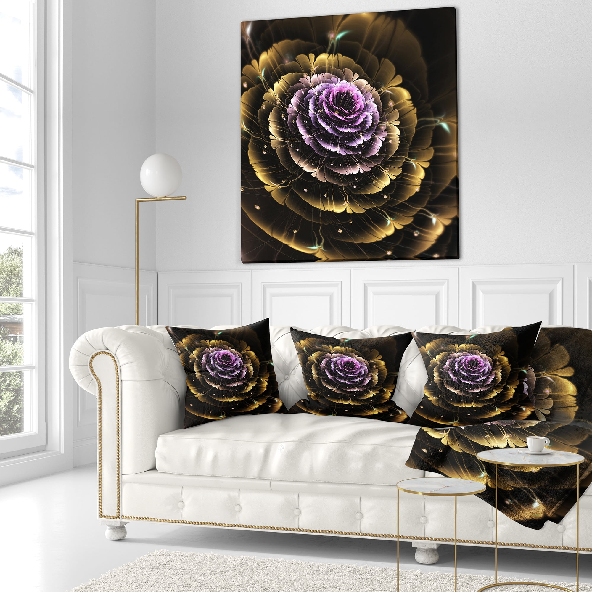 Designart 18" x 18" Purple Polyester Throw Pillow