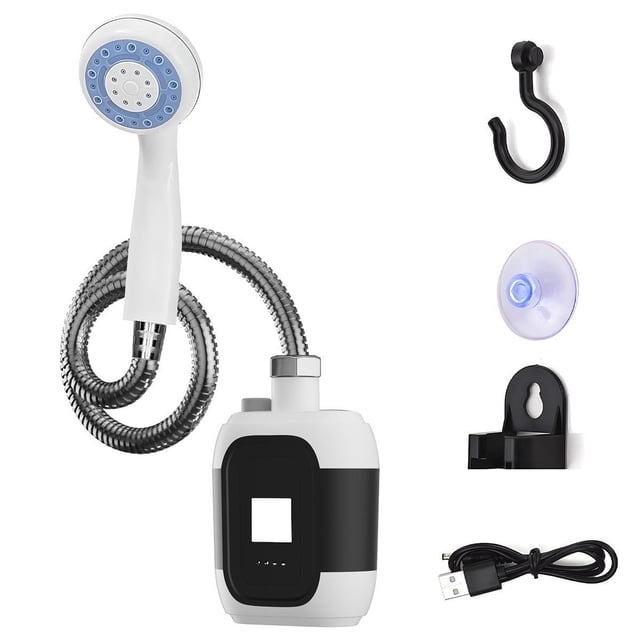 Ducha portátil, bomba de ducha eléctrica, suministros de emergencia, solución de baño recargable para playa, RV, senderismo, , baño de mascotas