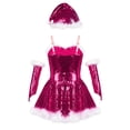 thumbnail image 2 of DPOIS Girls' Sequins Ballet Dance Figure Ice Skating Leotard Dress Santa Claus Costume Rose 14, 2 of 6