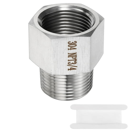 Uxcell Stainless Steel Pipe Fitting 3/4" NPT Female x 3/4" NPT Male Reducer Hex Bushing Pipe Adapter Fittings Reducing Cast Pipe Connector for Water Oil Gas Tub