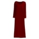 thumbnail image 4 of Vestido largo de manga larga con bolsillos de cuello redondo liso de talla grande informal para mujer Fridja  yut2572, 4 of 5
