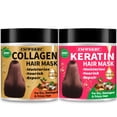 thumbnail image 1 of Mascarilla capilar de colágeno y mascarilla capilar de queratina para cabello dañado Tratamiento capilar de queratina Reparación Acondicionador profundo para cabello seco Vitamina E Mascarilla hidrata, 1 of 5