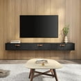 thumbnail image 1 of FITUEYES Meuble Télé Flottant Noir, Console Multimédia Moderne de 70 Pouces Centre de Divertissement avec 3 Portes Rabattables pour Salon, Chambre, 1 of 6