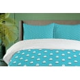 thumbnail image 4 of Ambesonne Nautical Duvet Cover Set, Sailboats Floating Sea, 2-Calking, Sky Blue White Brown, 4 of 7