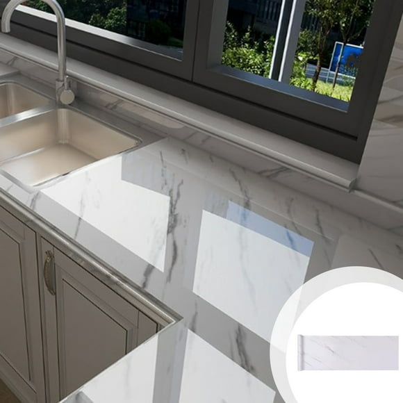 PEZHADA Removable Wallpaper Peel and Stick 118 78 40In Three Sizes White Marbled Paper Countertop Rainproof Wallpaper Peel and Stick Wallpaper Roll Self Adhesive Removable for Kitchen Cabin