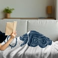 thumbnail image 3 of Manly Soft Flannel Fleece Blanket, Hand Drawn Sketch of Hipster Style Long Beard Mustache with Round Glasses, Cozy Plush for Indoor and Outdoor Use, 50" x 60", Dark Petrol Blue White, by Ambesonne, 3 of 5