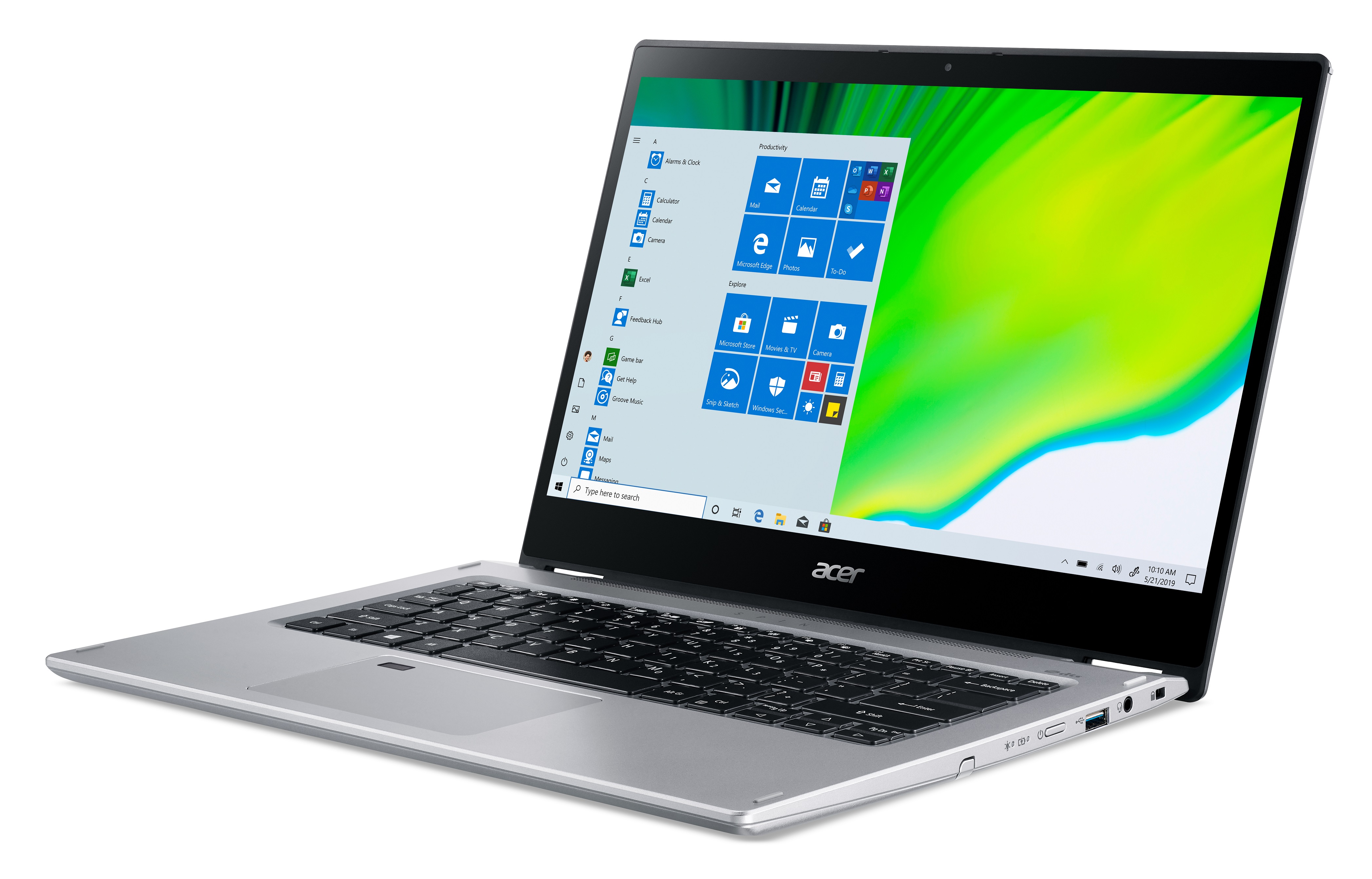 Acer Spin 3 Thin and Light Convertible 2-in-1, 14" HD Touch, AMD Ryzen 3 3250U Dual-Core Mobile Processor with Radeon Graphics, 4GB DDR4, 128GB NVMe SSD, Windows 10 in S mode, SP314-21-R56W - image 4 of 8